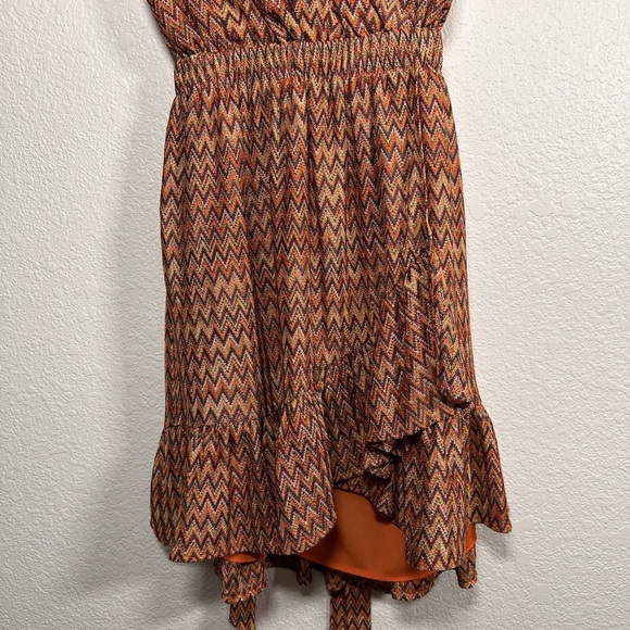 Ramy Brook Stylish Mini Orange Patterned Dress XS - Picture 4 of 7